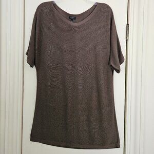 Talbots Tunic Top Size PL Olive Green Nice Ribbed Knit Pattern